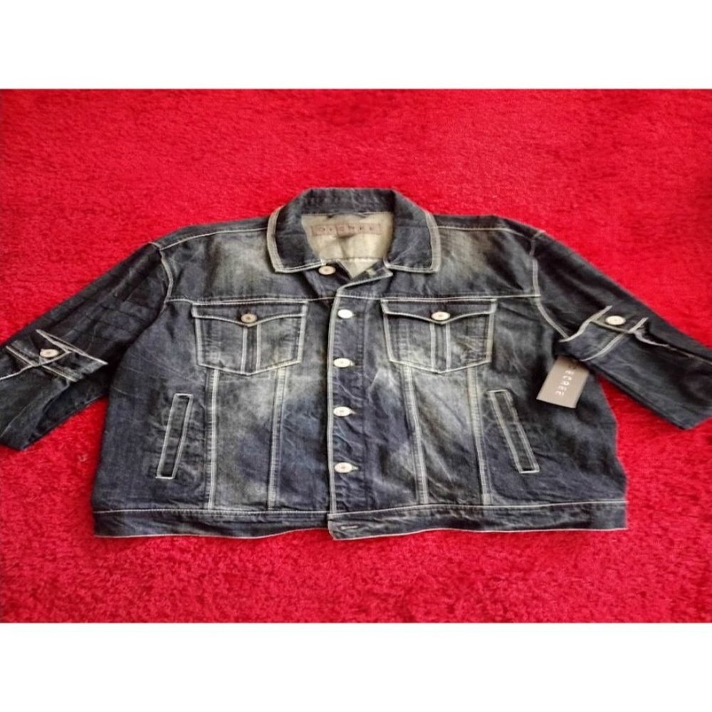 New Decree Blue white washed Denim Jean Jacket